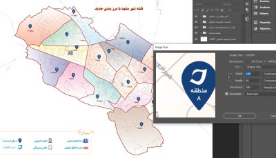 نقشه شهر مشهد با مرزبندی جدید - مناطق 17 گانه